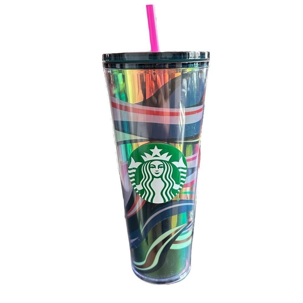 NWT Starbucks Holiday 2021 Limited Edition Swirl Tumbler with Straw - 24oz ***I